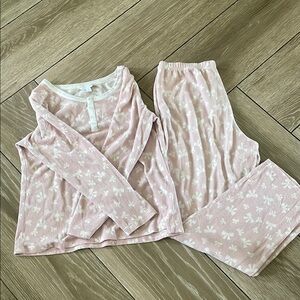 Charter Club Pink and White Bows Sleepwear Set (A)